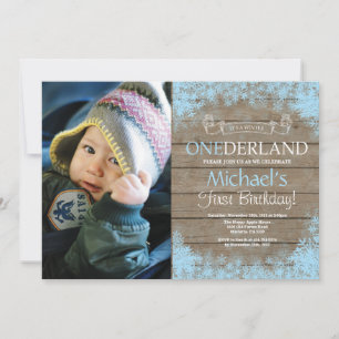 Invitación Foto de cumpleaños número uno de Winter Onederland