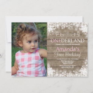 Invitación Foto de cumpleaños número uno de Winter Onederland