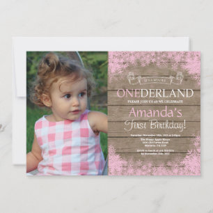Invitación Foto de cumpleaños número uno de Winter Onederland