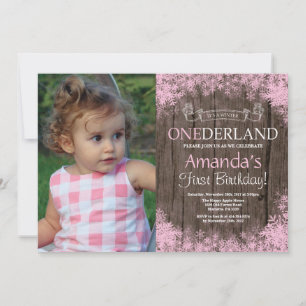 Invitación Foto de cumpleaños número uno de Winter Onederland