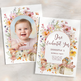 Invitación Foto de cumpleaños número uno en un país de ensueñ