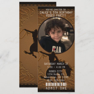 Invitación Foto de cumpleaños occidental de vaquero del oeste