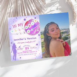 Invitación Foto De Cumpleaños Púrpura En Mi Era De Cumpleaños