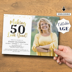 Invitación Foto de cumpleaños que hace que la edad luzca buen