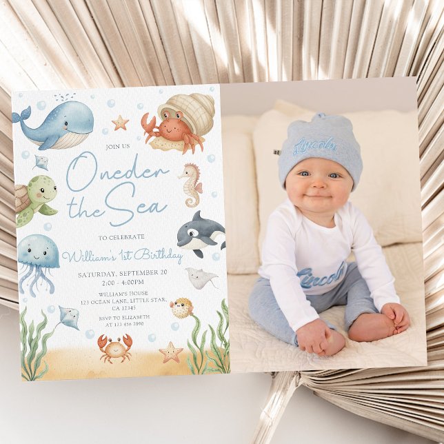Invitación Foto de cumpleaños uno bajo el mar (Subido por el creador)