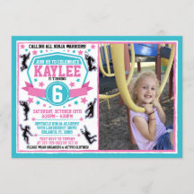 Foto de cumpleaños Verde azulado rosado de guerrer