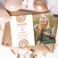 Foto de Cute Boho Rainbow Peach Cumpleaños