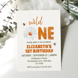 Invitación Foto de Daisy Wild One First Birthday Chica