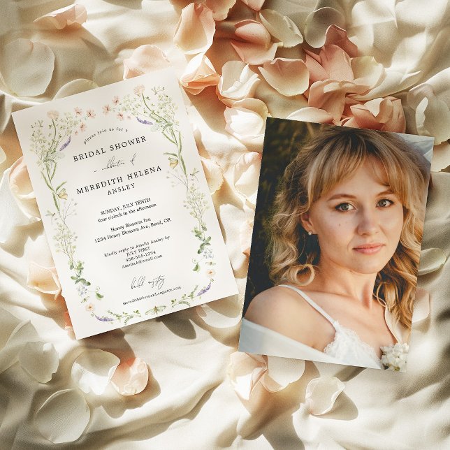 Invitación Foto de Despedida de Soltera con Flores Silvestres (Subido por el creador)