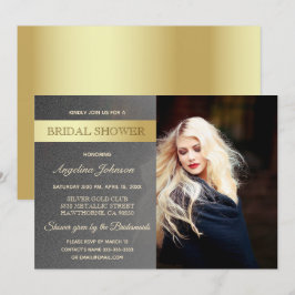 Invitación Foto de Despedida de Soltera de Oro y Plata de Luj