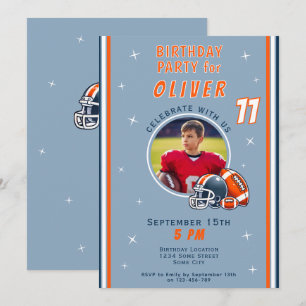 Invitación Foto de Dibujo Animado de Casco de Balón de Fútbol