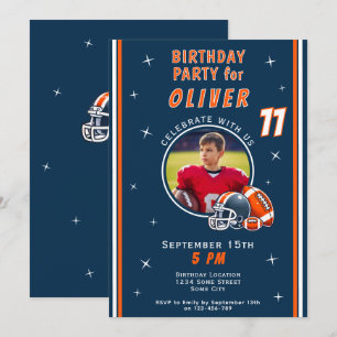 Invitación Foto de Dibujo Animado de Casco de Balón de Fútbol