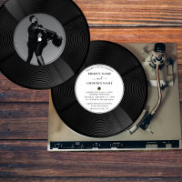 Foto de disco de vinilo retro para boda vintage 
