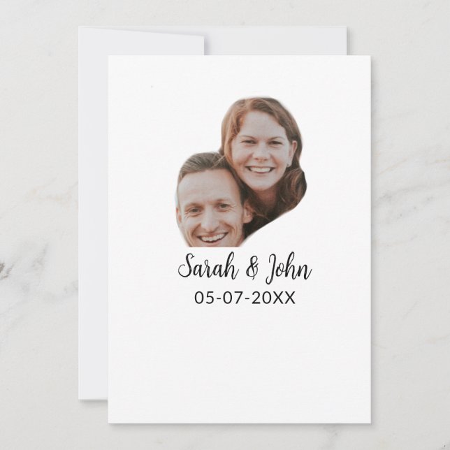 Invitación Foto de doble cara añadir nombre fecha simple boda (Anverso)