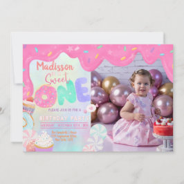 Invitación Foto de Donut Sweet One Invitation