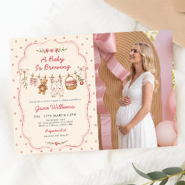Invitación Foto de ducha de bebé con ropa tendida: Está prepa