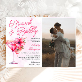 Invitación Foto de ducha de novia Brunch y Bubbly Champange
