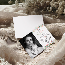 Invitación Foto de ducha de novia de flor retro suave