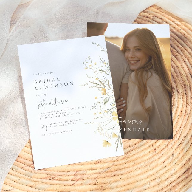Invitación Foto de ducha de novia elegante de flores silvestr (Subido por el creador)