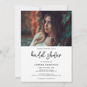 Invitación Foto de ducha de novia moderna contemporánea