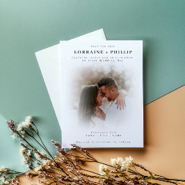 Invitación Foto de enfoque suave Guardar la fecha