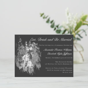 Invitación Foto de Ensayo de Boda con Pincelada Moderna en Ne