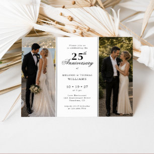Invitación Foto de Entonces y Ahora para Aniversario de Bodas
