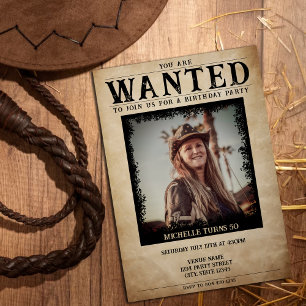 Invitación Foto de época de Poster buscada en la fiesta de cu