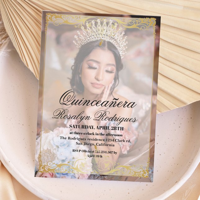 Invitación Foto de escritura bohemiana de Quinceañera (Subido por el creador)