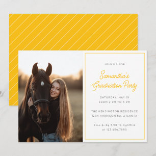 Invitación Foto de escritura moderna de la fiesta de graduaci