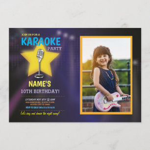 Invitación Foto de estrella de baile de cumpleaños de Karaoke