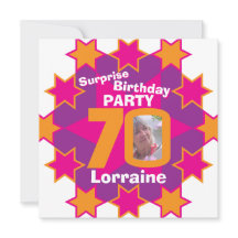 Foto de estrella de naranja rosa 70 fiesta de cump