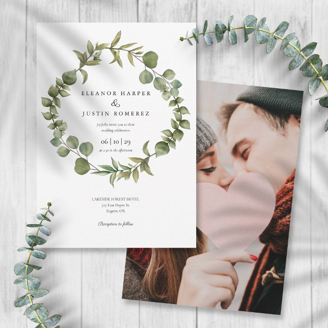 Invitación Foto de Eucalyptus Woodland Greenery Boda (Subido por el creador)