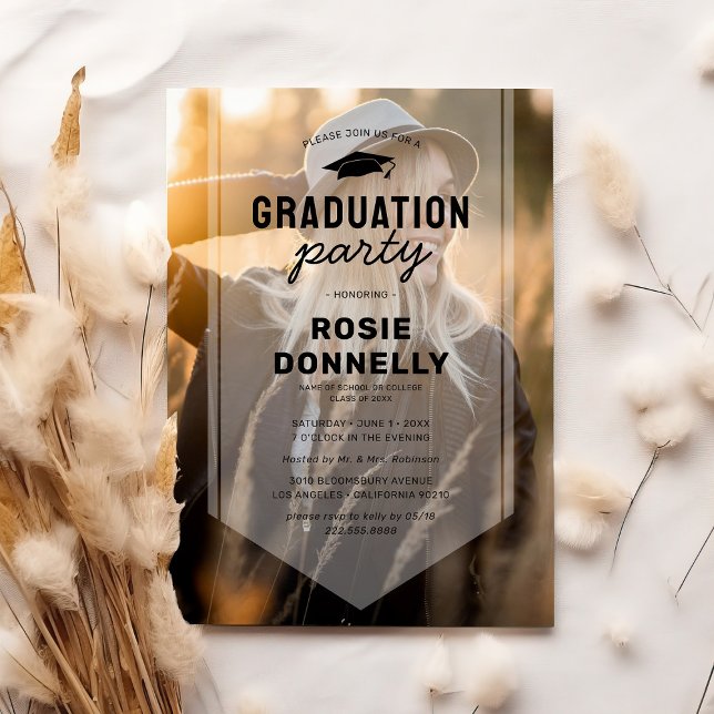 Invitación Foto de Faja de Graduado Fiesta de Graduación (Subido por el creador)