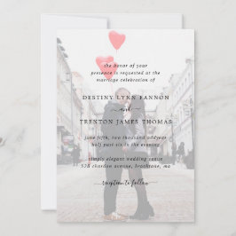 Invitación Foto De Faux Vellum Moderna Todo En Un Boda