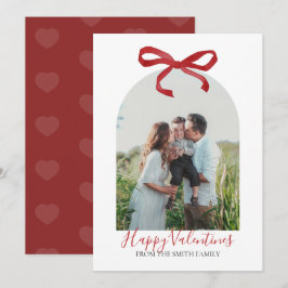 Invitación Foto de Feliz Día de San Valentín con Lazo Rojo