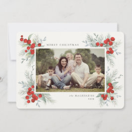 Invitación Foto de feriado de Navidades de Berias Rojas pinta