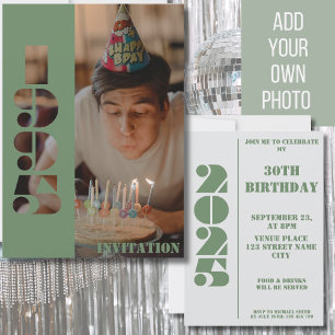 Invitación Foto de fiesta de 30 años nacida en 1995 Invitació