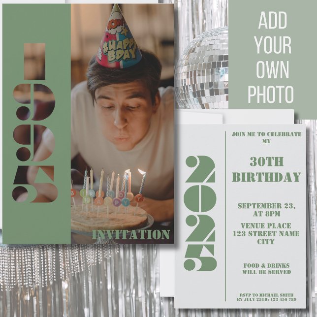 Invitación Foto de fiesta de 30 años nacida en 1995 Invitació (Subido por el creador)