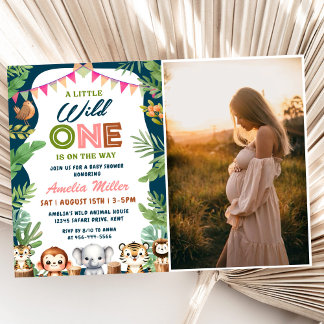 Invitación Foto de Fiesta de Baby Shower de Jungle Safari