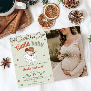 Invitación Foto de Fiesta de Baby Shower de Navidades de bebé