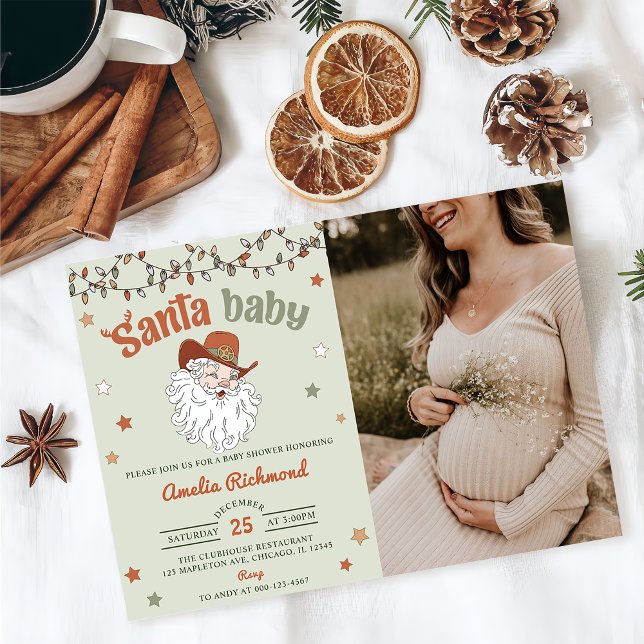 Invitación Foto de Fiesta de Baby Shower de Navidades de bebé (Subido por el creador)