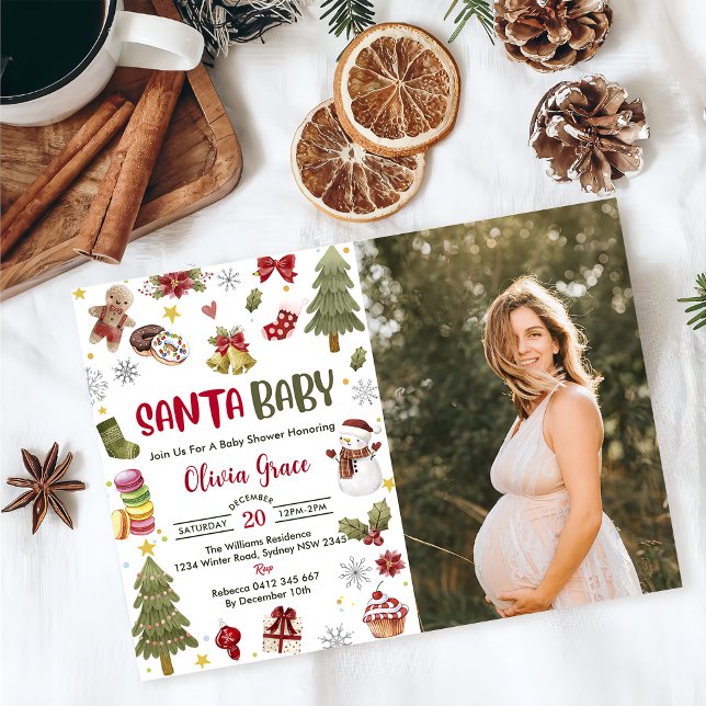 Invitación Foto de Fiesta de Baby Shower de Navidades de bebé (Subido por el creador)