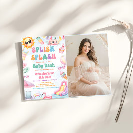 Invitación Foto de fiesta de baby shower de verano Splish Spl