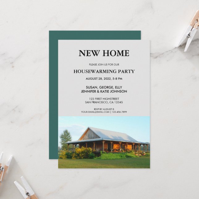 Invitación Foto de fiesta de calentamiento de casa nueva (Anverso/Reverso In Situ)