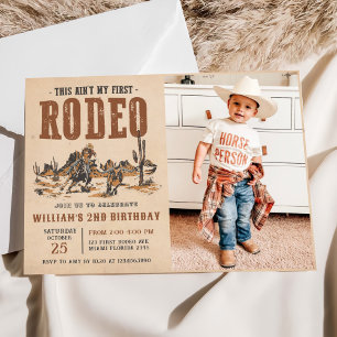 Invitación Foto de Fiesta de cumpleaños 2.º Rodeo de Cowboy O