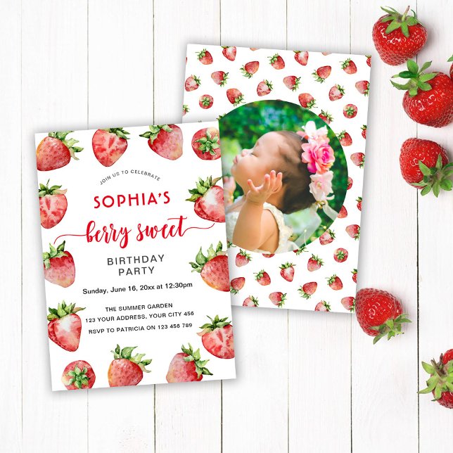 Invitación Foto de fiesta de cumpleaños Berry Sweet (Subido por el creador)