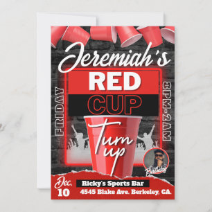 Invitación Foto de fiesta de cumpleaños con estilo grunge Red