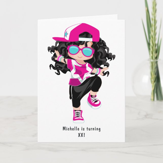 Invitación Foto de fiesta de cumpleaños de chica de rap Cool  (Anverso)