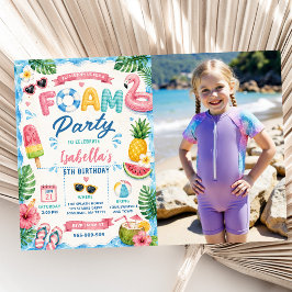 Invitación Foto de fiesta de cumpleaños de espuma de verano